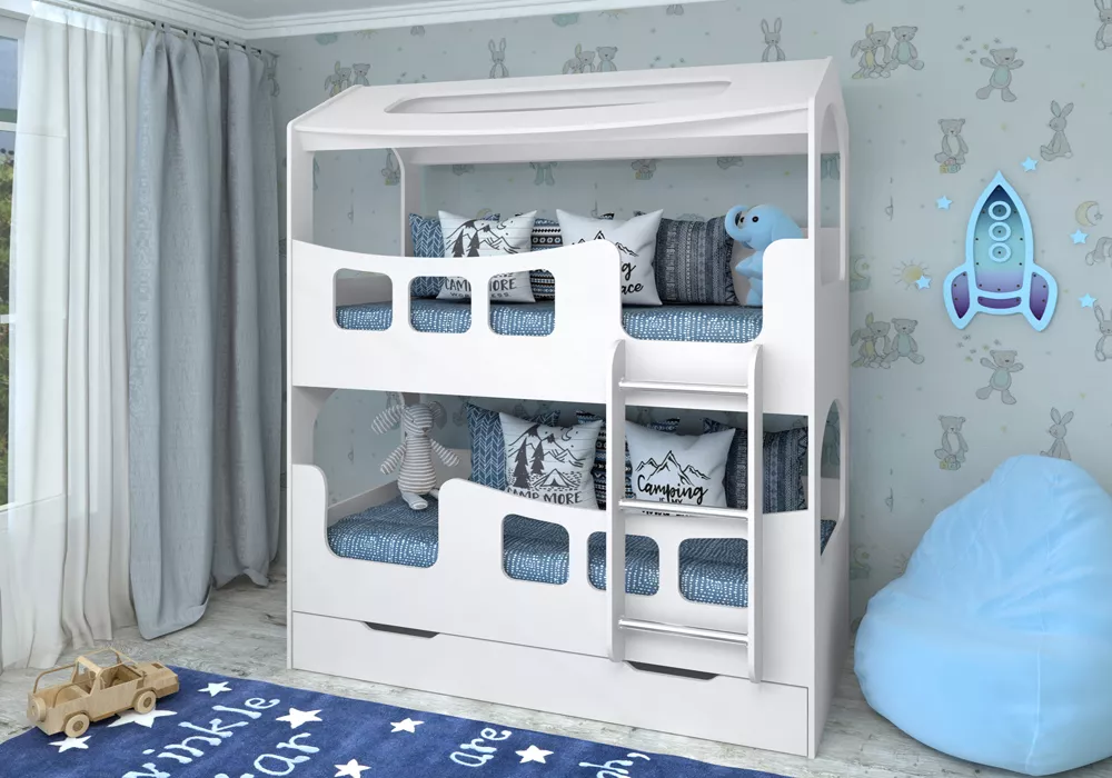 детская двухэтажная кровать Звездочка-1-1600 двухъярусная