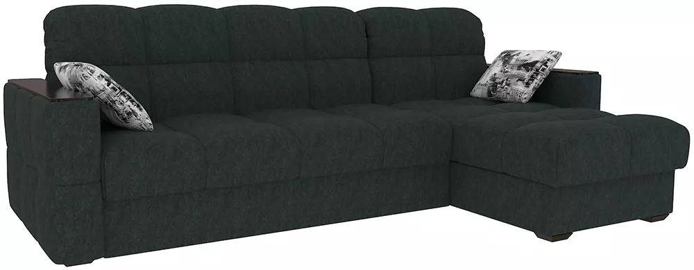Угловой диван со съемным чехлом Тахко-СП Плюш Графит