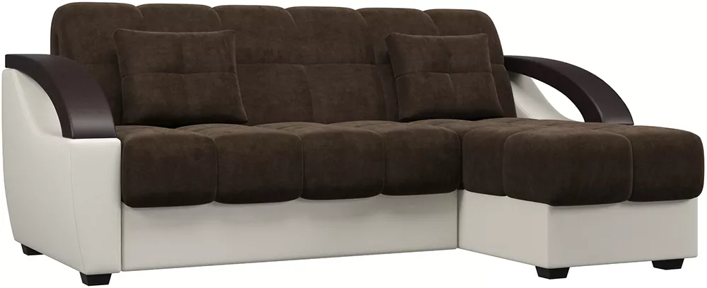 Угловой диван со съемным чехлом Монреаль Плюш Шоколад
