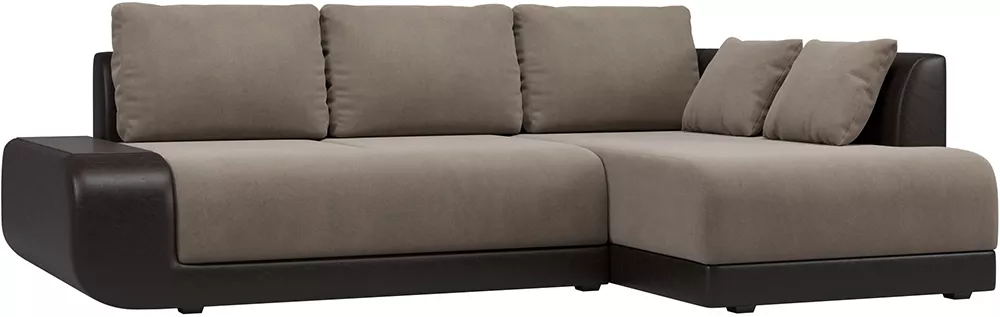 Угловой диван с подлокотниками Нью-Йорк Латте