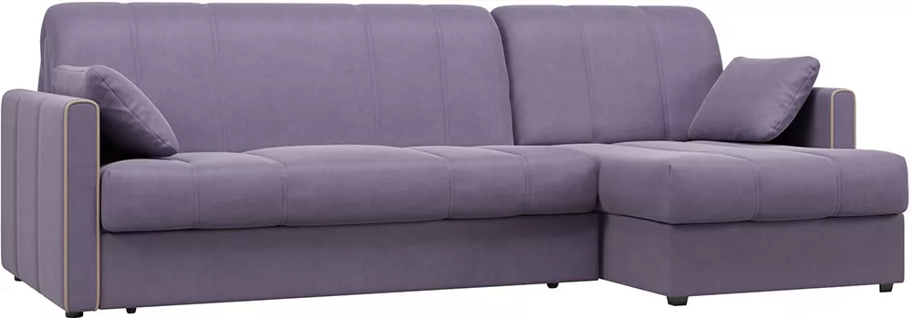 Угловой диван со съемным чехлом Доминик Плюш Перпл