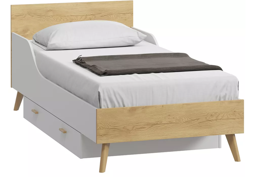 Кровать с ящиками для белья Нордик-900 с ящиком