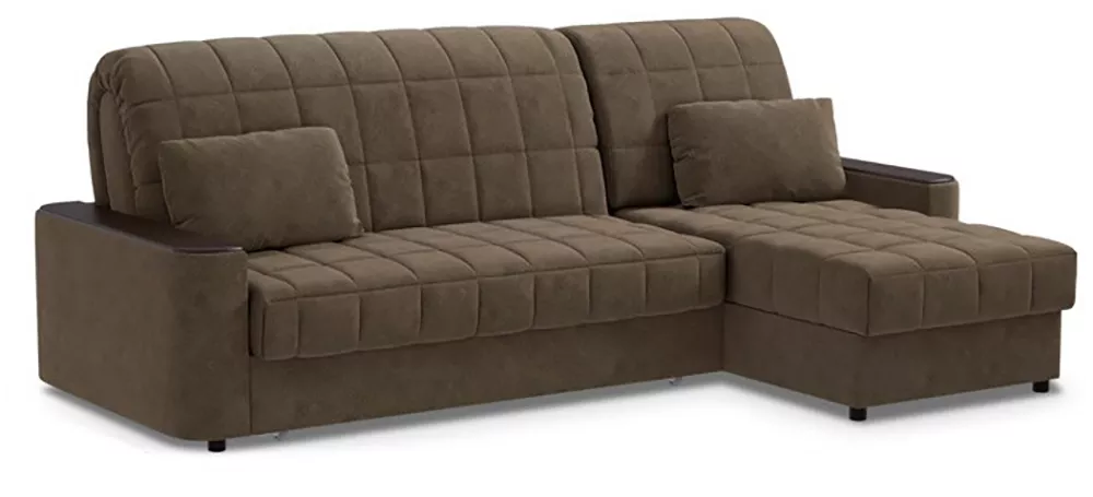 Угловой диван со съемным чехлом Даллас Плюш Шоколад