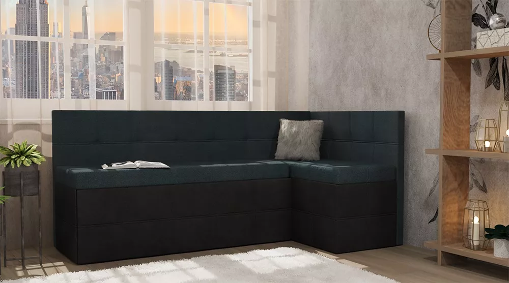 Кухонный диван  Токио (Домино) Комби Блю угловой