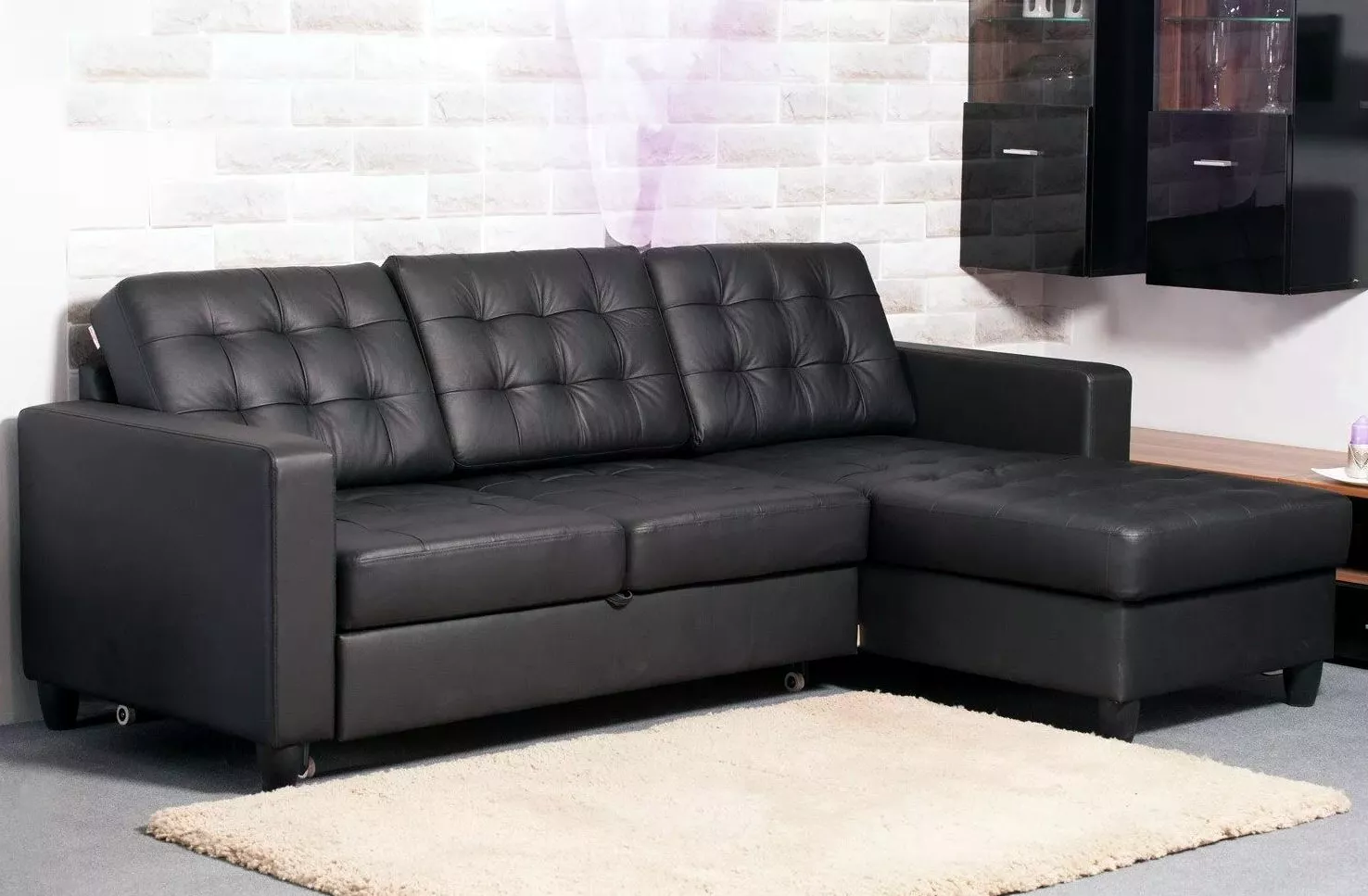 Трехместный угловой диван кожаный Камелот Дизайн 3