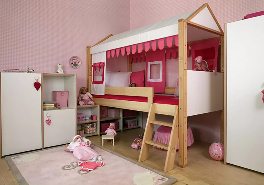 Детская кровать чердак  Акварель-2 (Принцесса)