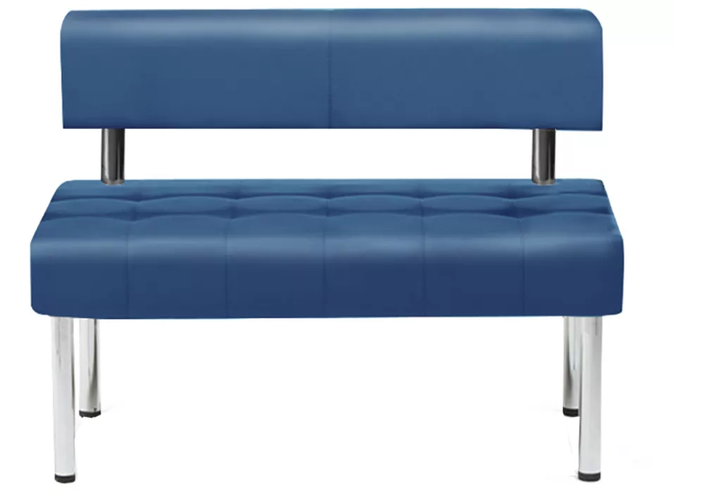 диван в кабинет Бизнес 122х78 Синий без подлокотников