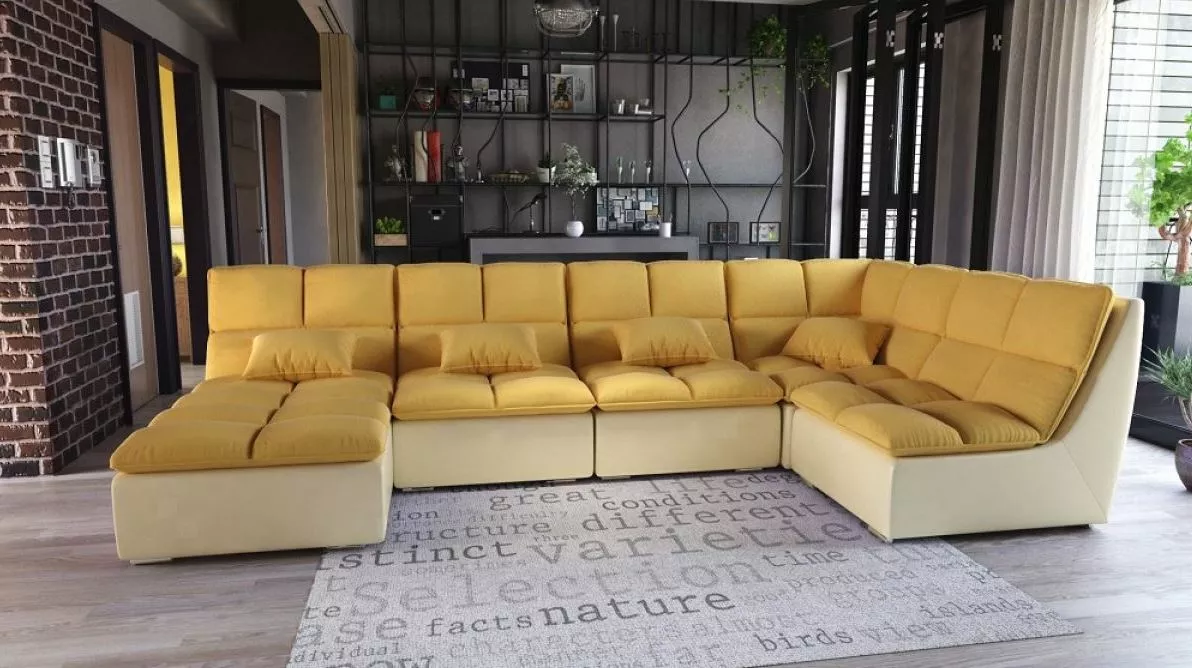 Модульный диван лофт Ривьера Yellow