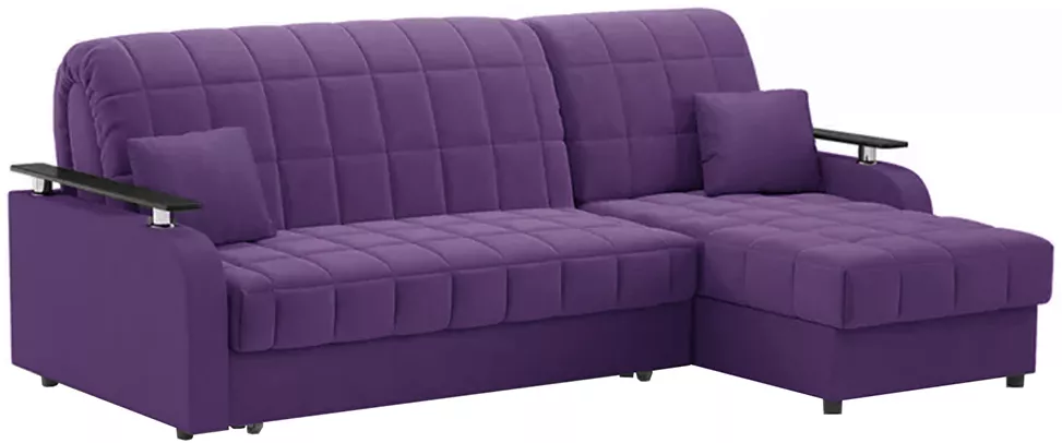 Угловой диван со съемным чехлом Карина Плюш Фиолет