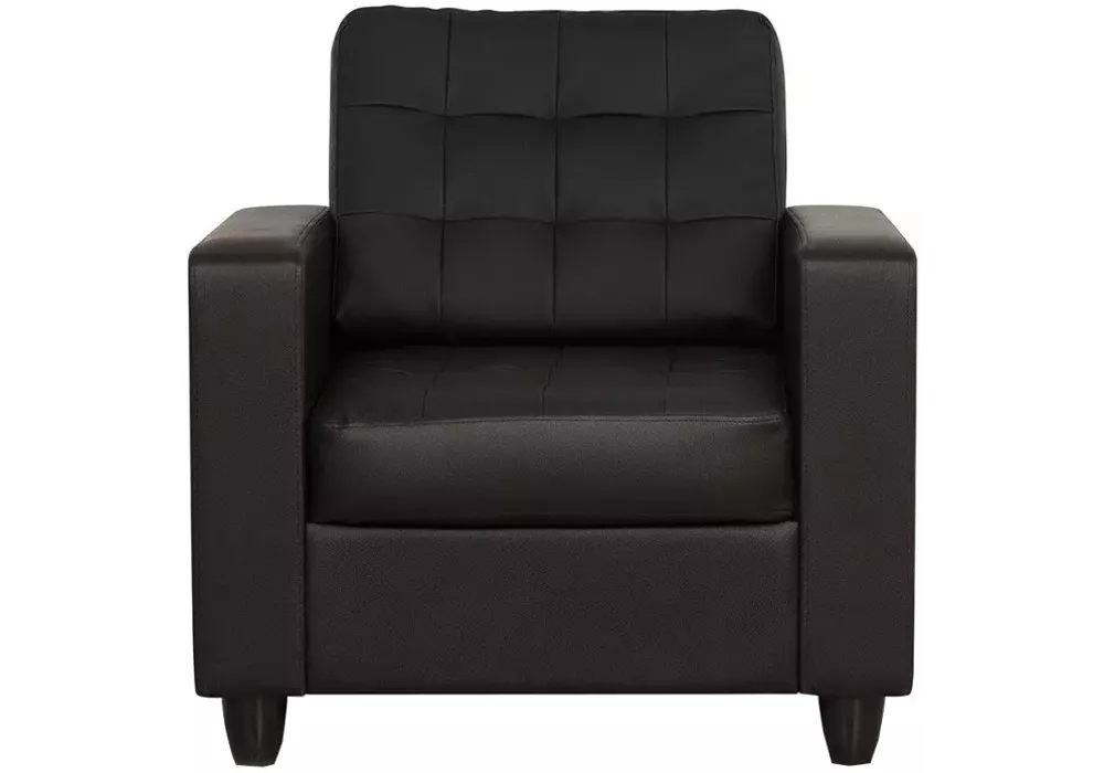 Чёрное кресло Камелот Дизайн 1 кожаное
