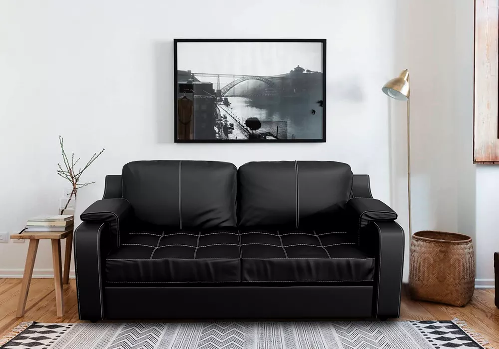 диван из натуральной кожи Берета  2-х местный Дизайн 3 кожаный
