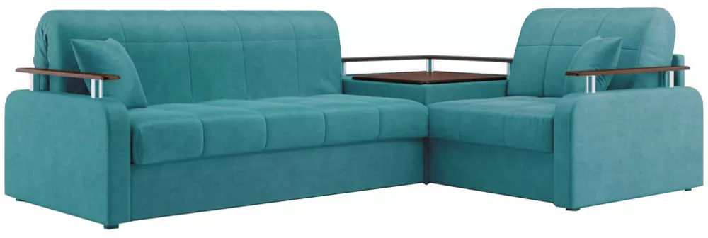 Угловой диван со съемным чехлом Денвер Плюш Азур