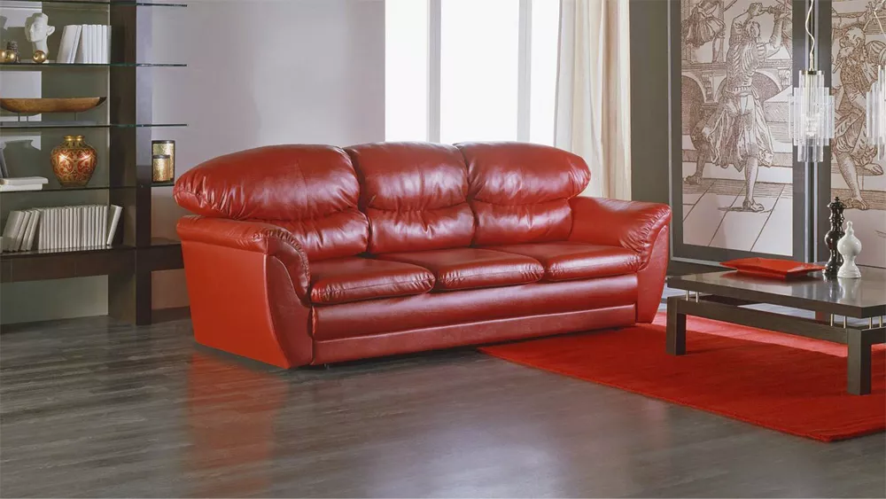диван из натуральной кожи Диона трехместный кожаный