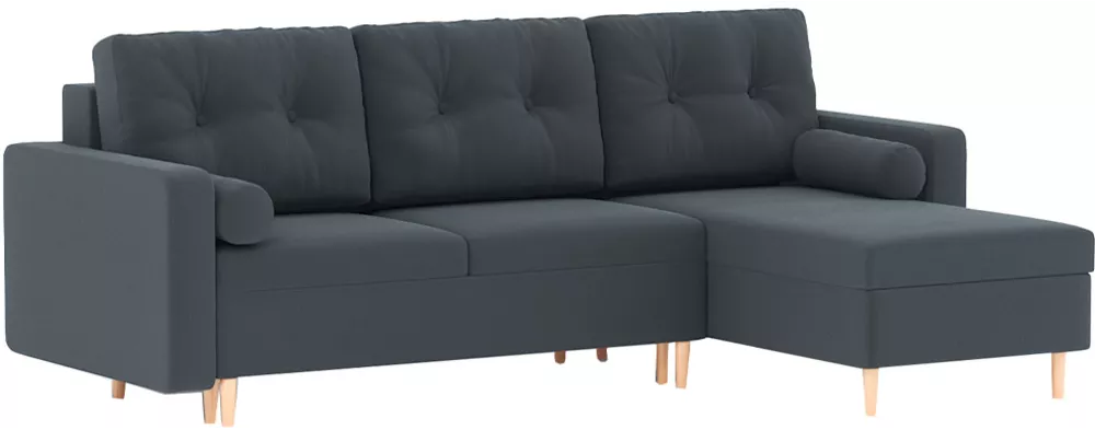 Угловой диван с подлокотниками Белфаст Плюш Грей