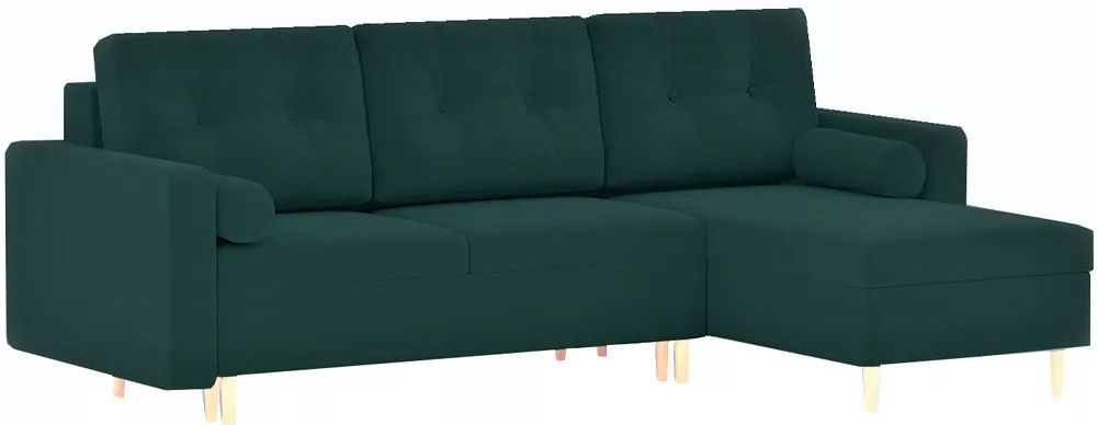 Угловой диван с подлокотниками Белфаст Плюш Изумруд