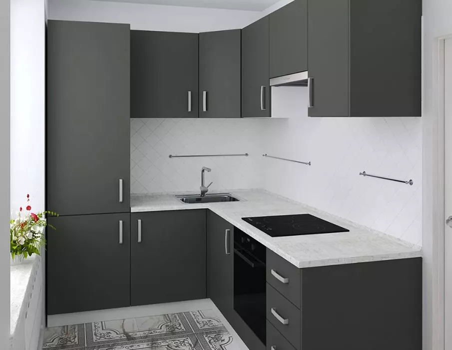 Серый кухонный гарнитур Палермо-3