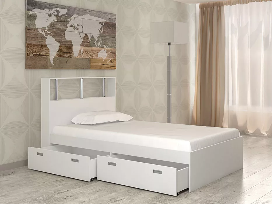Кровать с ящиками для белья Бриз-6 (120) Дизайн-1