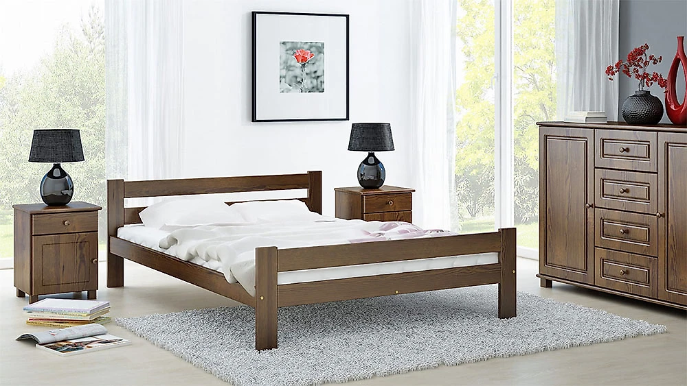 классическая кровать Родос 140х200 с матрасом