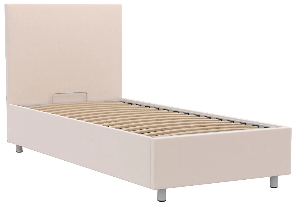 Двуспальная кровать с подъемным механизмом Белла 90х200 с бельевым ящиком Плюш Милк