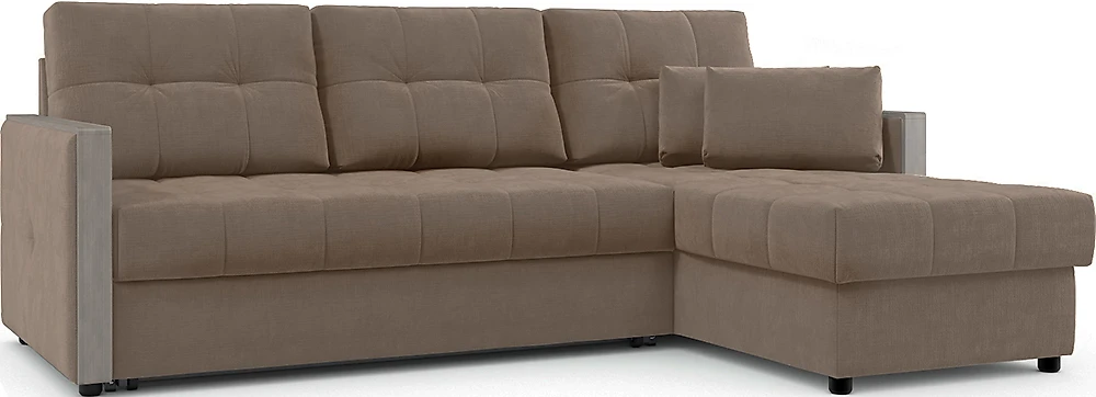 Угловой диван для спальни Мадрид Плюш Браун
