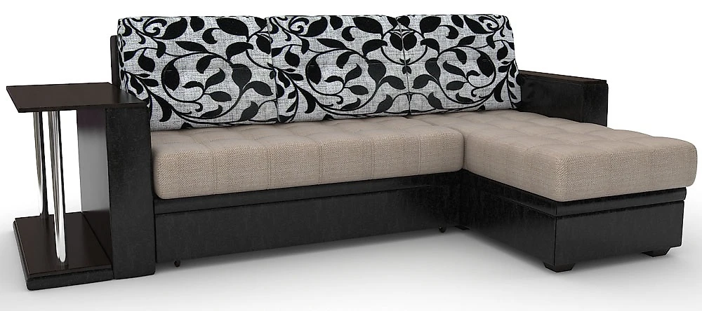 Угловой диван в баню Атланта-Эконом Сан Флауэрс со столиком