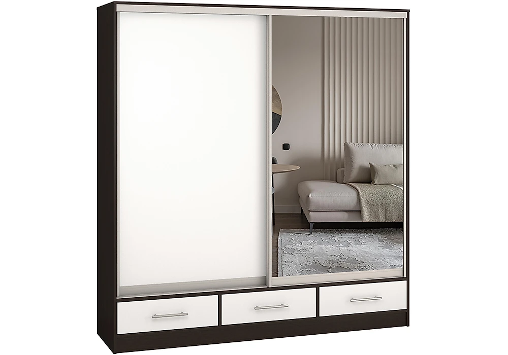 шкаф для офиса Версаль-190 Зеркало-ЛДСП Дизайн-1