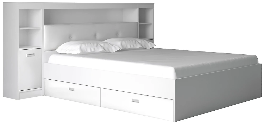 Кровать с ящиками для белья Виктория-5-160 Дизайн-2