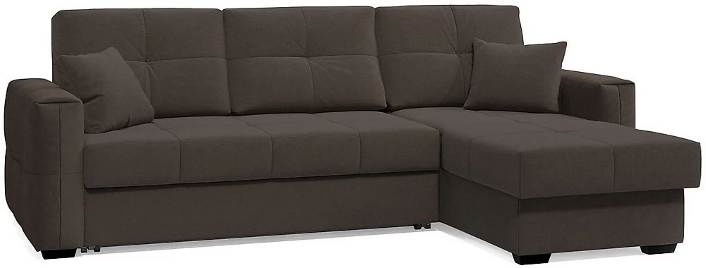 Угловой диван для спальни Клэр Плюш Шоколад-2