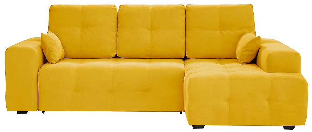 Угловой диван яркий Питсбург Плюш Мастард