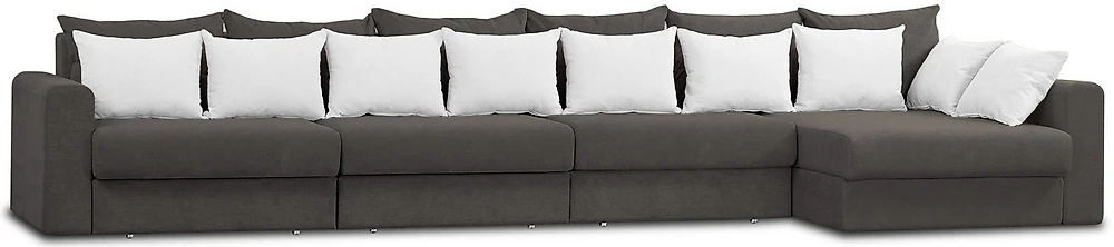 Угловой диван для гостиной Модена-6 Плюш Шоколад-2