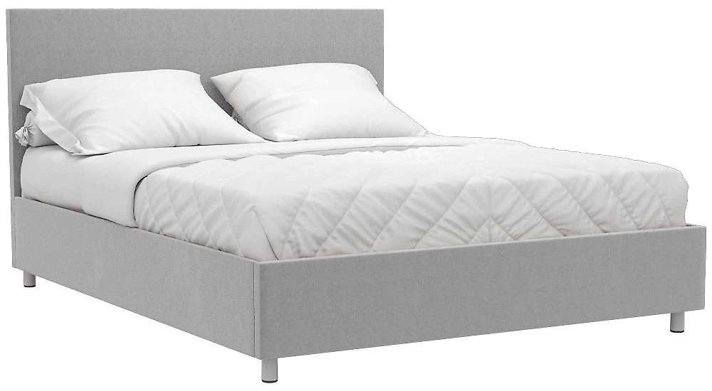 Кровать с мягкой спинкой Белла 160х200 с ламелями Плюш Грей
