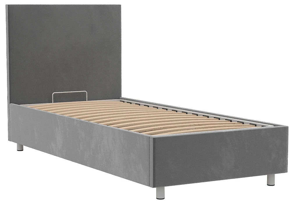 Двуспальная кровать с подъемным механизмом Белла 90х200 с бельевым ящиком Плюш Лайт Грей