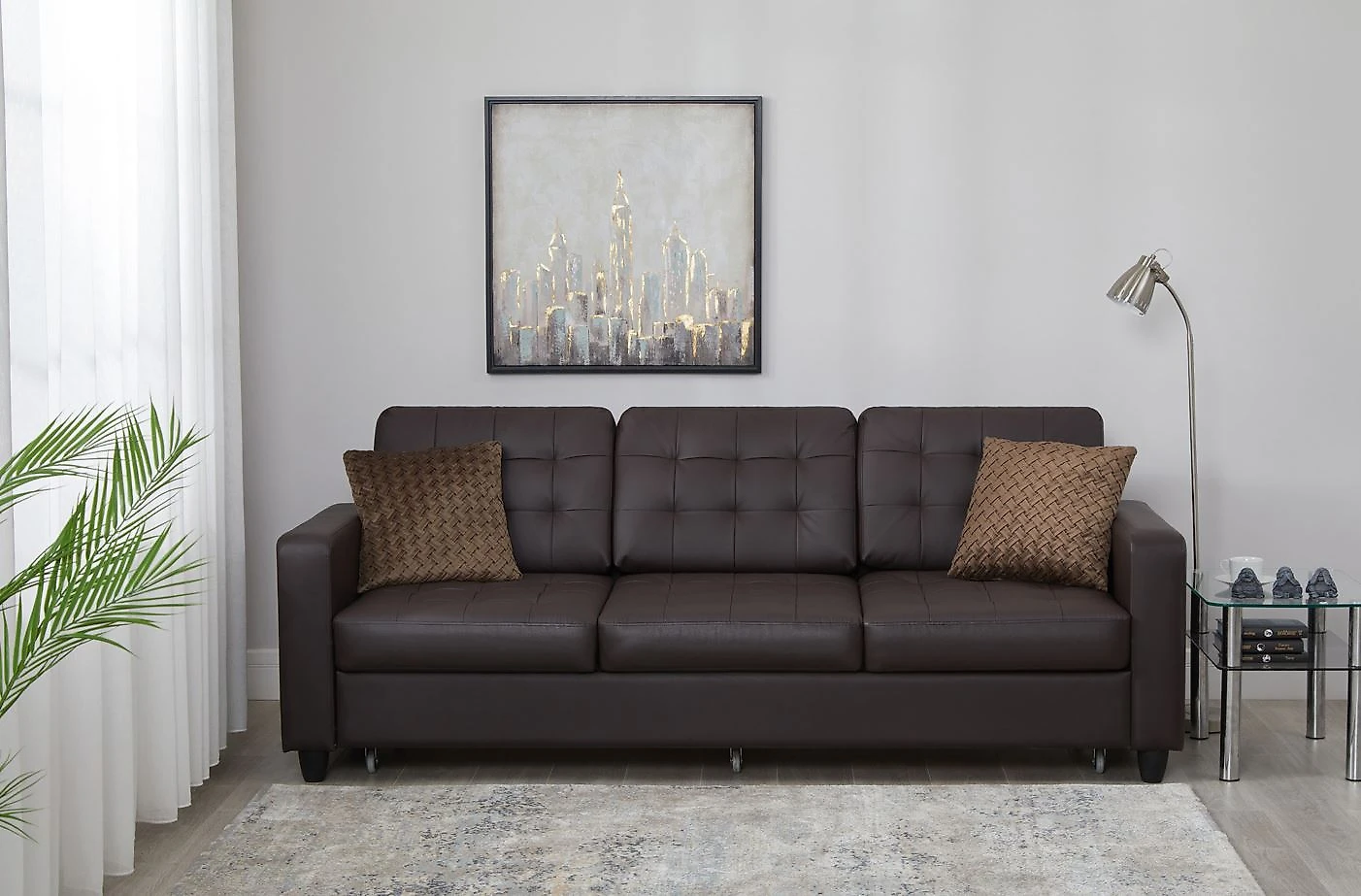 Маленький кожаный диван кожаный Камелот Дизайн 4