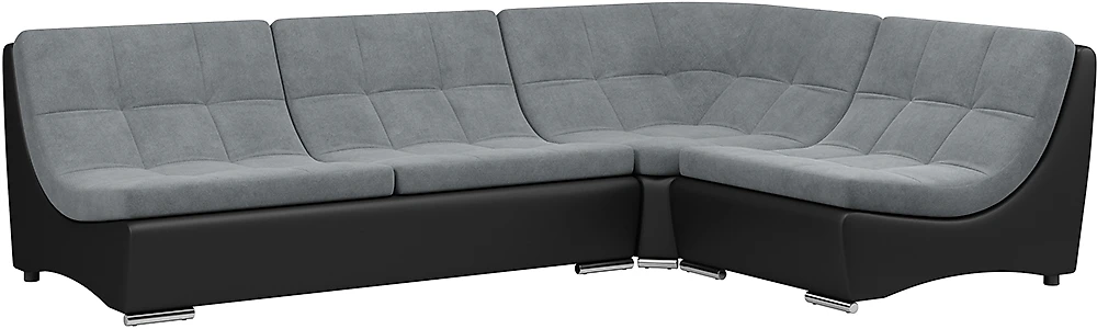 Угловой диван без подлокотников Монреаль-4 Плюш Графит