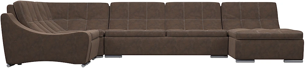 Угловой диван без подлокотников Монреаль-3 Замша Brown