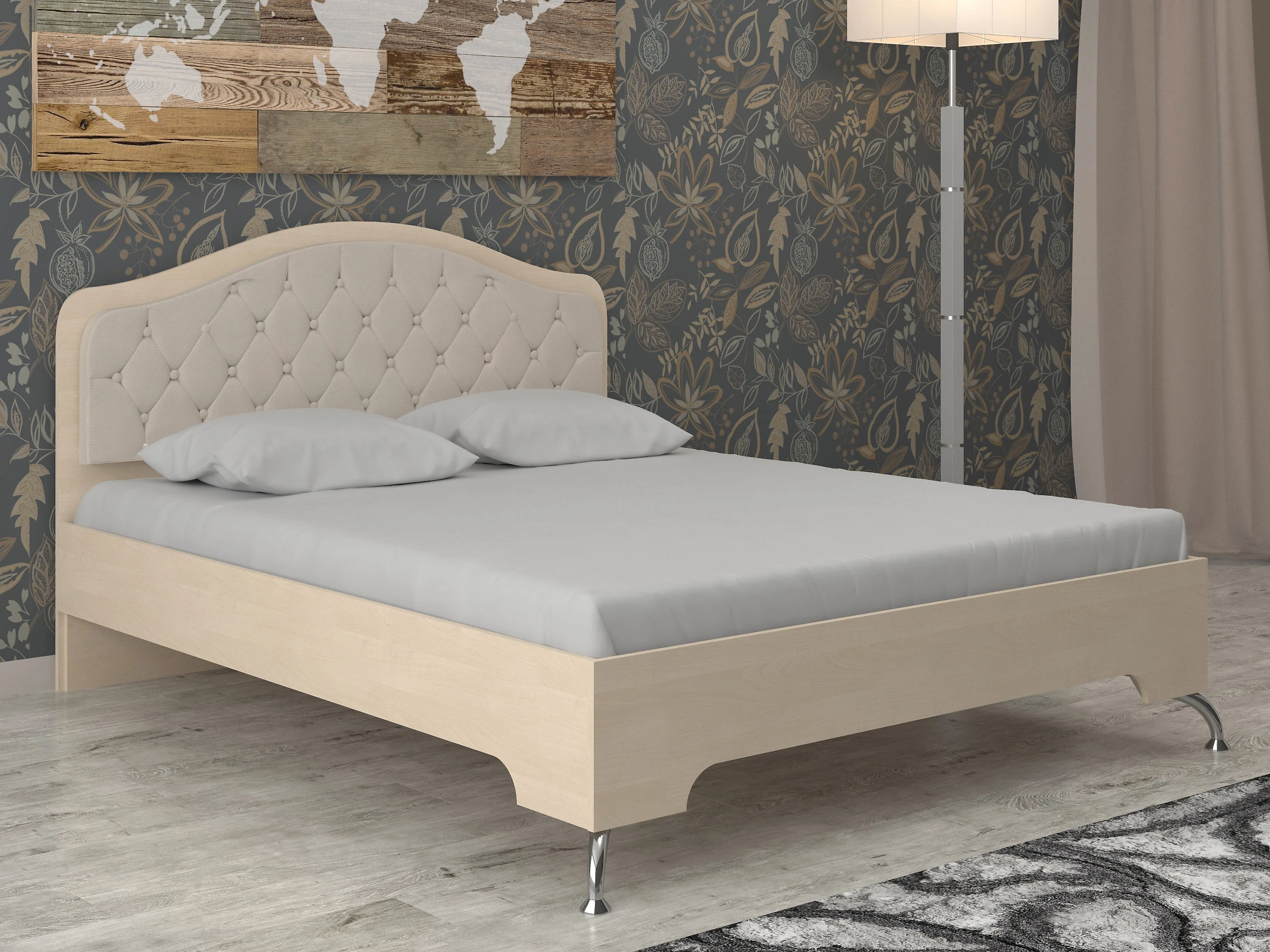 Двуспальная кровать с подъемным механизмом Луиза-4 КС2 Дизайн-2