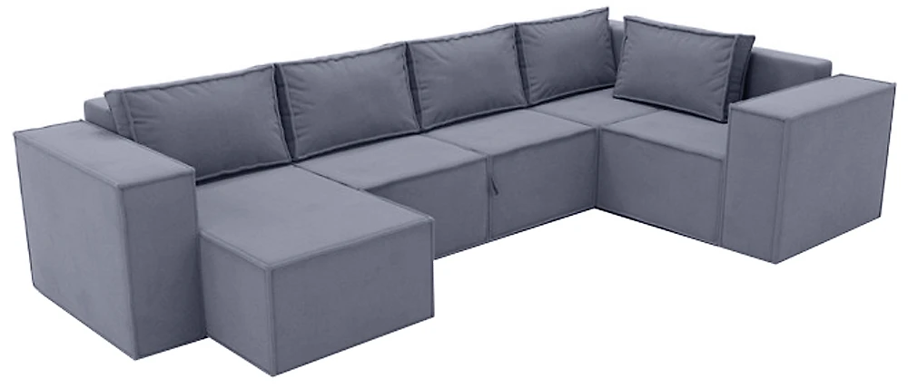  угловой диван с оттоманкой Лофт П-образный Грей