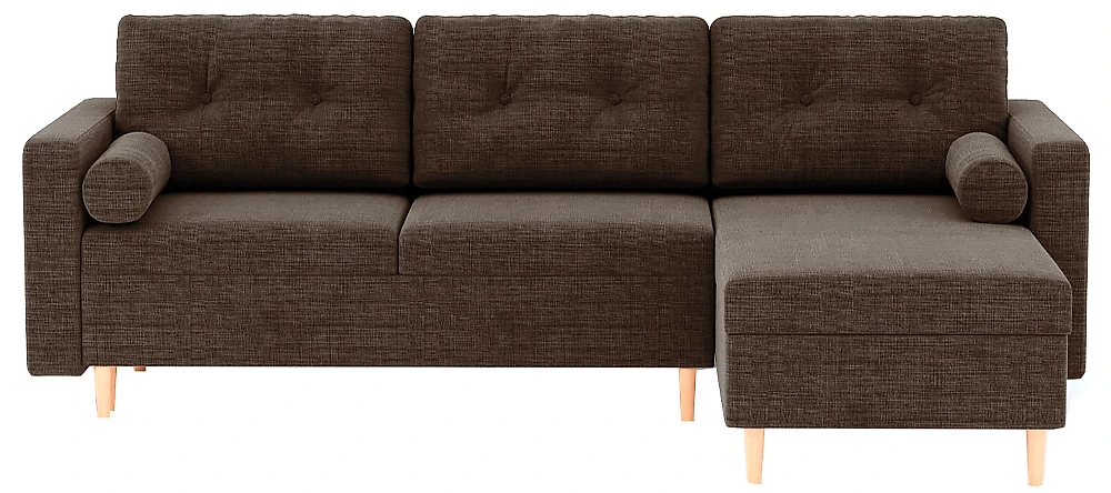 Угловой диван с независимым пружинным блоком Белфаст Кантри Браун