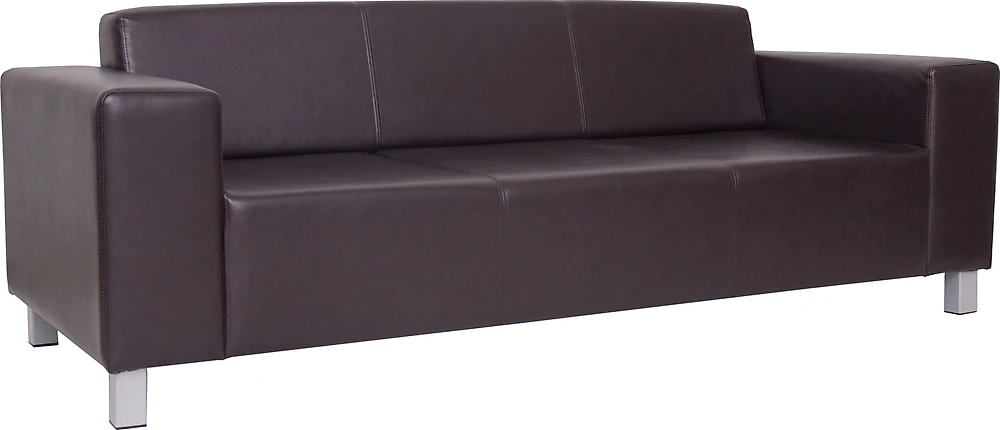 Прямой диван из экокожи Алекто-3 трехместный