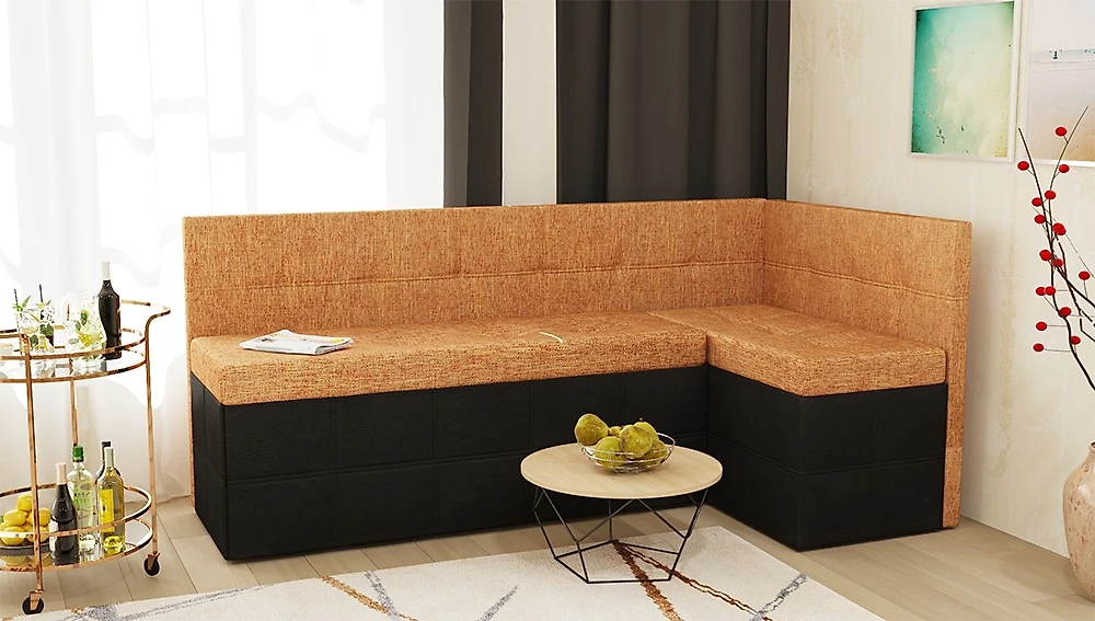диван для кухни Токио (Домино) Комби Терракота угловой