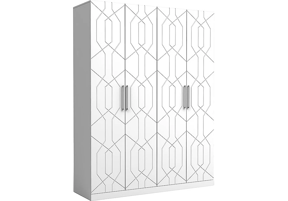 Шкаф распашной белый глянец Дольче-4 Дизайн-1