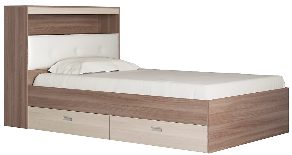 Кровать с мягкой спинкой Виктория-3-120 Дизайн-3