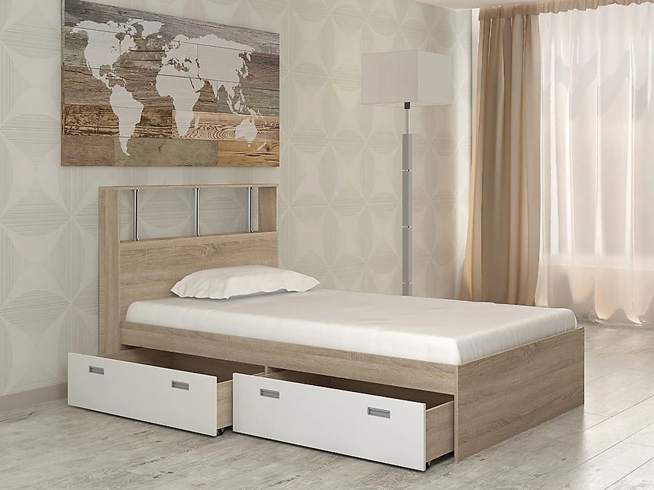 Кровать 120х200 см Бриз-6 (120) Дизайн-3