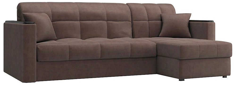 Угловой диван в баню Неаполь Плюш Браун