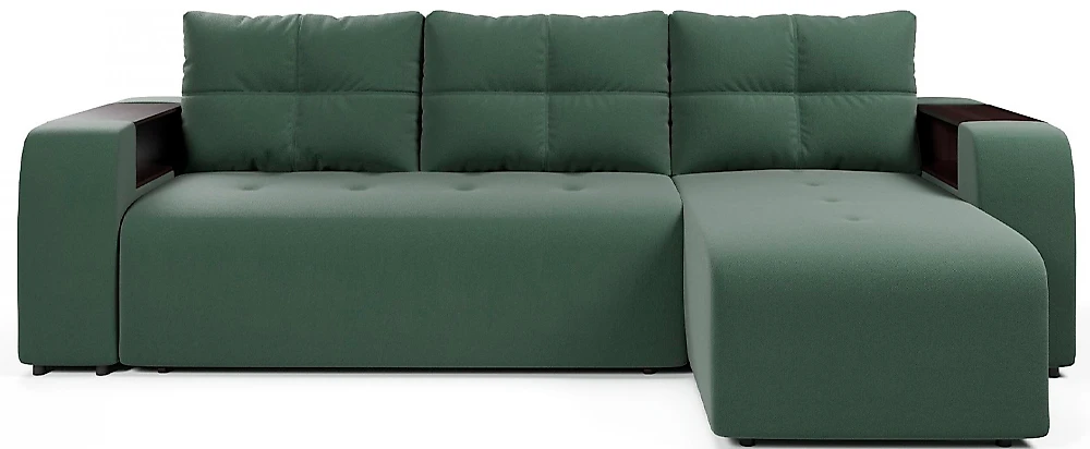 Угловой диван с правым углом Дуглас Плюш Грин