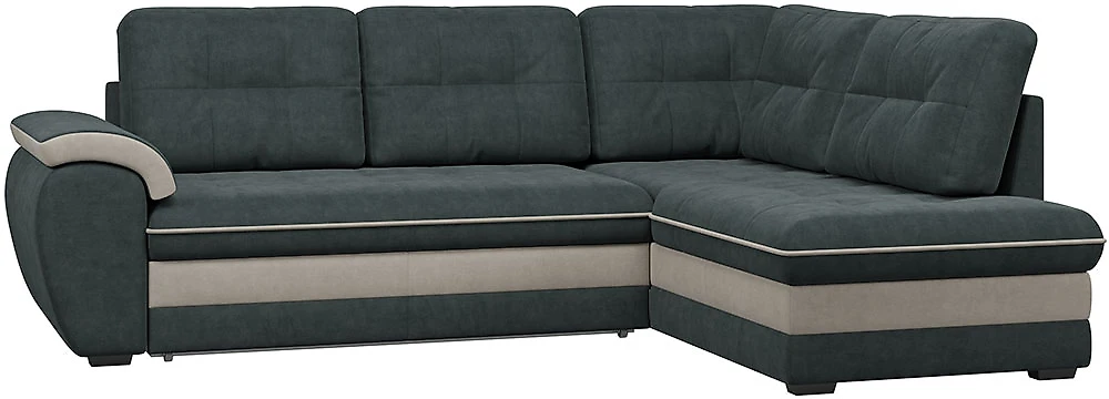 Угловой диван с независимым пружинным блоком Мигель Плюш Графит