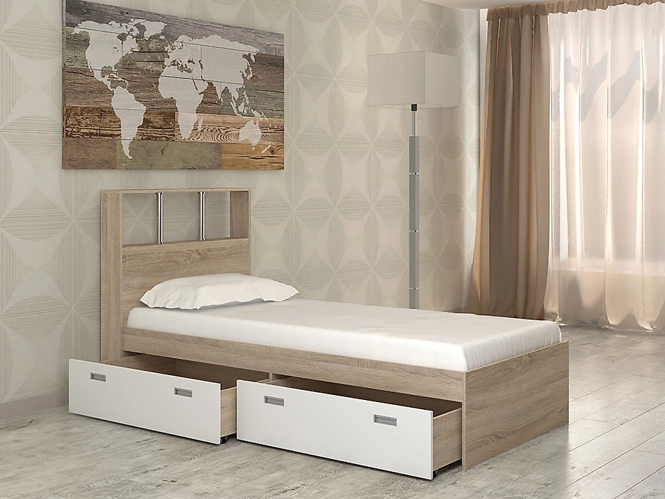 кровать в стиле минимализм Бриз-6 (90) Дизайн-3