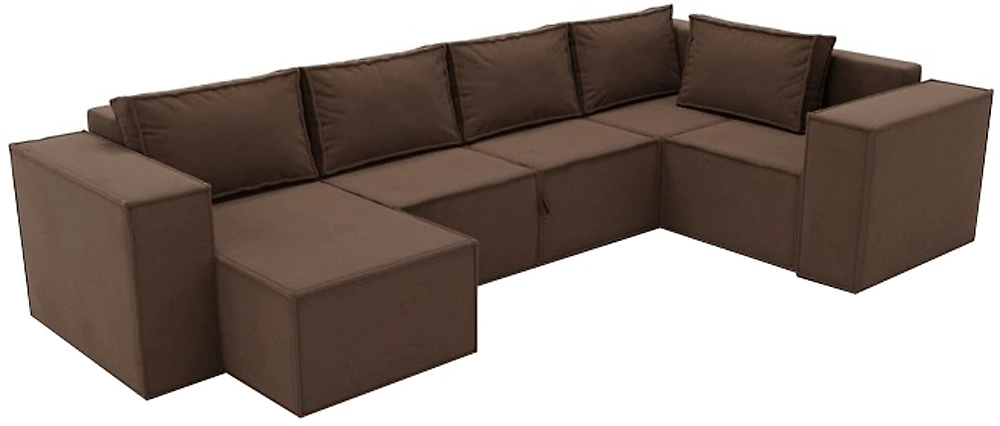  угловой диван с оттоманкой Лофт П-образный Браун