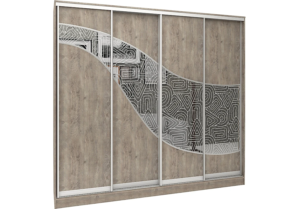 Шкаф серого цвета  Аурум 14 Дизайн-3