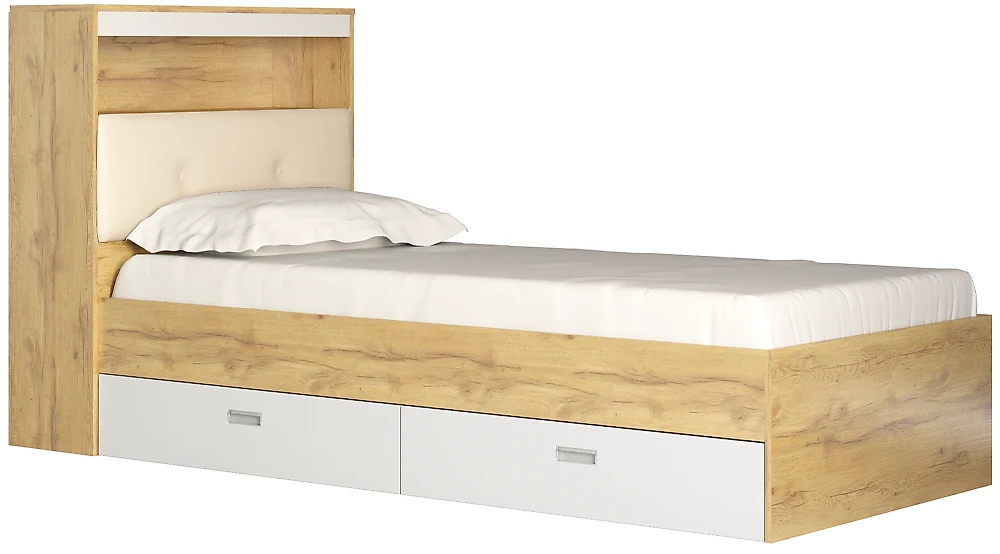 Кровать со спинкой Виктория-3-90 Дизайн-1